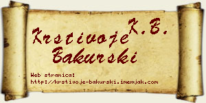 Krstivoje Bakurski vizit kartica